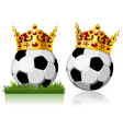 soccer ball with a golden crown vector image vector image