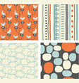 trendy retro spring patterns birds abstracts vector image vector image