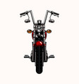 front side view of classic motorbike with high vector image