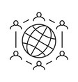 global communication line icon vector image