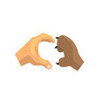 Human hand and dog paw making heart gesture Vector Image