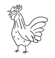rooster outline icon black color vector image
