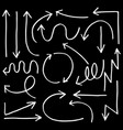 hand drawn arrow set doodle style vector image