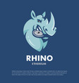 rhino with coin crypto currency vector image vector image