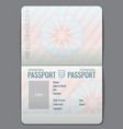 blank open passport template isolated vector image