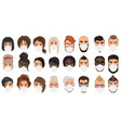 many people in masks portraits character cartoon vector image vector image