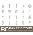 set of bakery pastry elements and bread icons can vector image