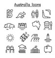 australia icon set in thin line style vector image
