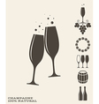 champagne icon set vector image vector image