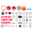 instagram mobile ui social media icon set vector image