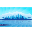los angeles city skyline detailed silhouette vector image
