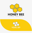honey comb bee logo design template vector image