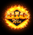 big win banner sign with golden letters online vector image