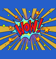 comic lettering wow hand drawing retro vintage vector image vector image