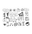 hand doodle business icon set idea design vector image