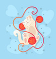 happy valentines day cute cat playing with wool vector image vector image