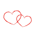 red heart icon double grunge 4 vector image