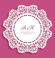 round lace doily with cutout border pattern vector image