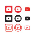 youtube social media icons vector image