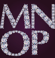 alphabet of diamonds mnop vector image vector image