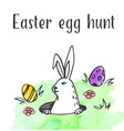 easter rabbit and eggs vector image vector image
