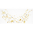 gold confetti isolated on transparent background vector image vector image