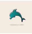 green dolphin hand drawn sign vector image