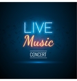 neon live music concert acoustic party poster vector image vector image