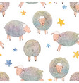 watercolor sheep pattern vector image vector image