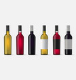 wine red white rose bottle isolated vector image