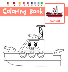 Coloring page excavator cartoon character Vector Image