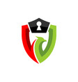 cyber security logo with eagle concept vector image vector image