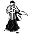 king arthur line art vector image