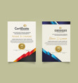 set certificate template with ribbon stripes vector image vector image