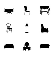 black furniture icons set vector image