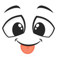 comic face with tongue out playful cartoon emoji vector image vector image