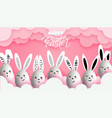 happy easter funny cute bunnies with easter eggs vector image vector image