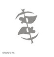 monochrome icon with adinkra symbol okuafo pa vector image