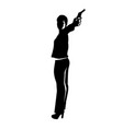 shooting girl silhouette vector image
