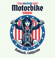 vintage t-shirt design american woman biker vector image vector image