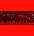 arrow down graph on red background money losing vector image