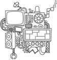 machine line art vector image