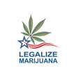 marijuana leaf on usa flag vector image vector image