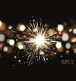 merry christmas background with realistic sparkler vector image