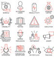 set of icons related to business management - 11 vector image