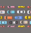 top view of colorful cars seamless pattern vector image