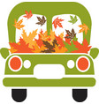 truck with leaves green vector image vector image