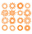 cartoon yellow thin line sun set vector image