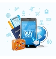 online ticket airline with mobile app vector image