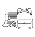 schoolbag with books and supplies vector image vector image
